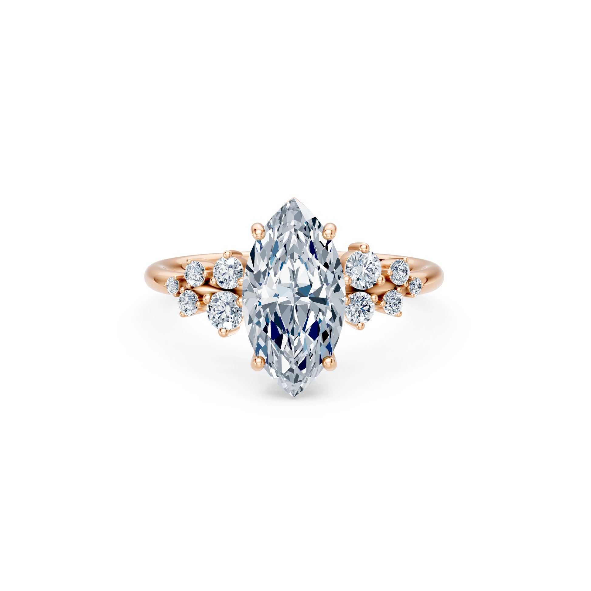 Marquise Lab Grown Diamond Classic Pave Eternity Ring 2.0ct by Qutahia Jewellery