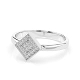 Illusion Diamond Ring Round 0.1ct by Qutahia Jewellery