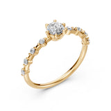 Solitaire Eternity Diamond Ring Round 0.4ct by Qutahia Jewellery