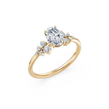 Oval Lab Grown Diamond Classic Pave Eternity Ring 1.0ct by Qutahia Jewellery