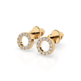 Small Diamond Earrings Round 0.16ct by Qutahia Jewellery