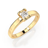 Solitaire Diamond Ring Round 0.15ct by Qutahia Jewellery
