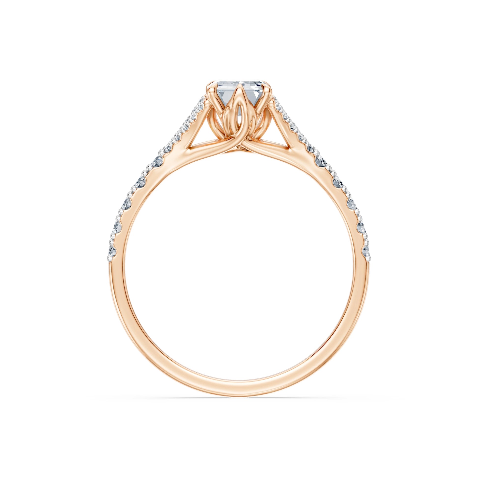 Emerald Lab Grown Diamond Micro Pave Eternity Ring 1.5ct by Qutahia Jewellery