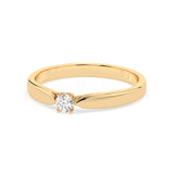Solitaire Diamond Ring Round 0.08ct by Qutahia Jewellery