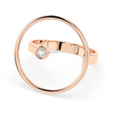 Minimalist Diamond Ring Round 0.03ct by Qutahia Jewellery