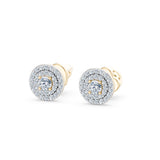 Illusion Diamond Earrings Round Brilliant 0.17ct by Qutahia Jewellery