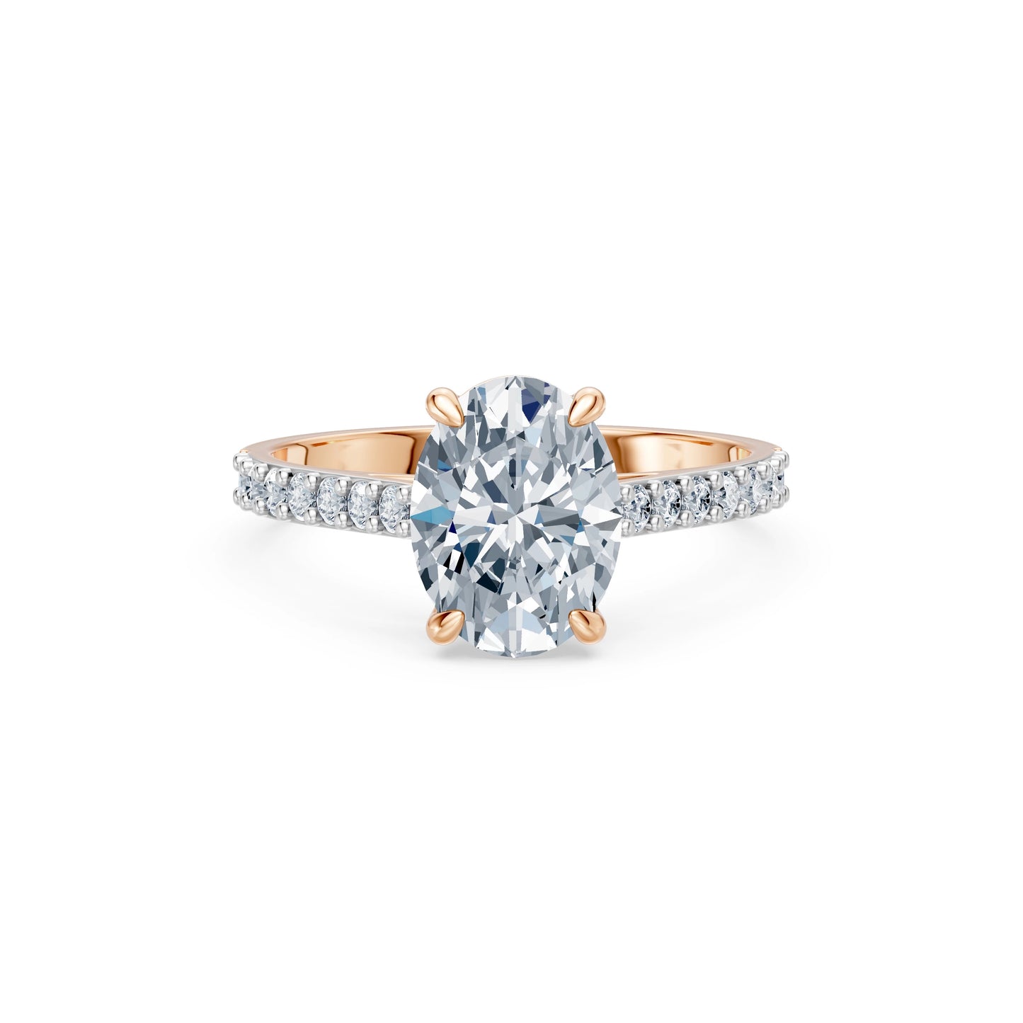 Oval Lab Grown Diamond Slim Pave Eternity Ring 2.0ct by Qutahia Jewellery