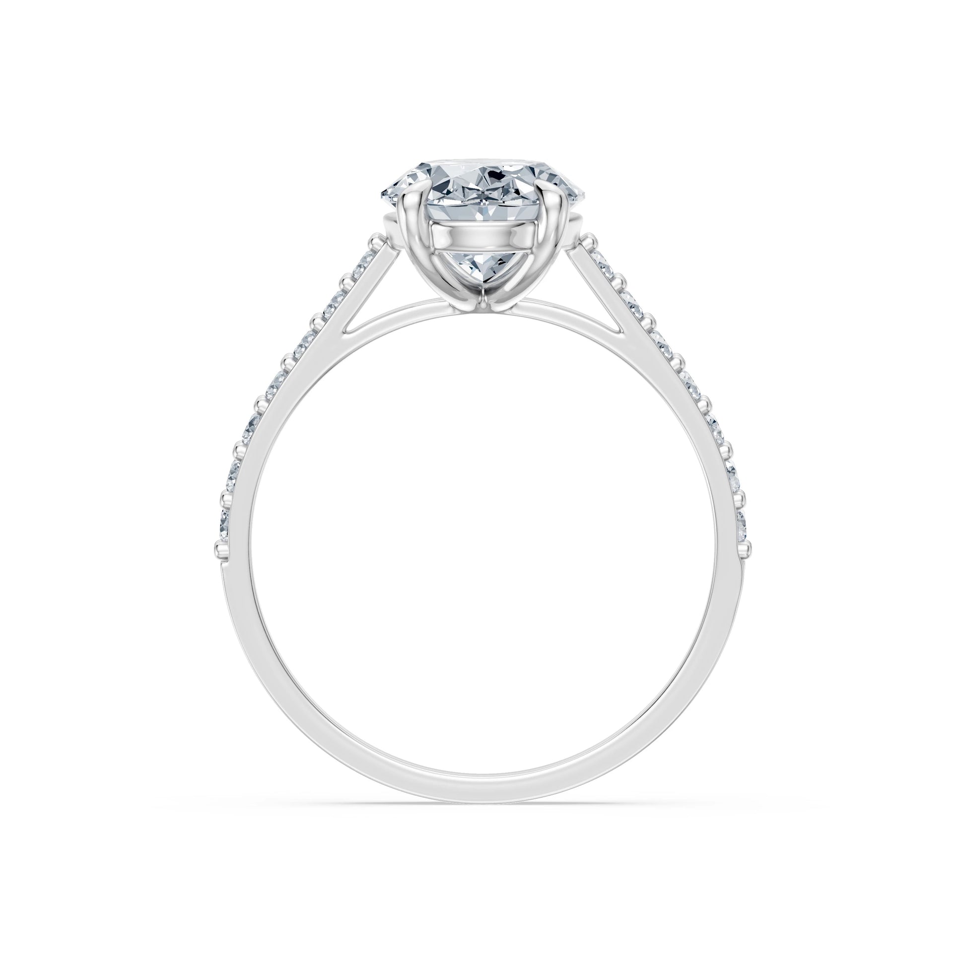 Oval Lab Grown Diamond Slim Pave Eternity Ring 2.0ct by Qutahia Jewellery