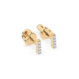Small Diamond Earrings Round 0.08ct by Qutahia Jewellery