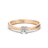 Solitaire Diamond Ring Round 0.4ct by Qutahia Jewellery