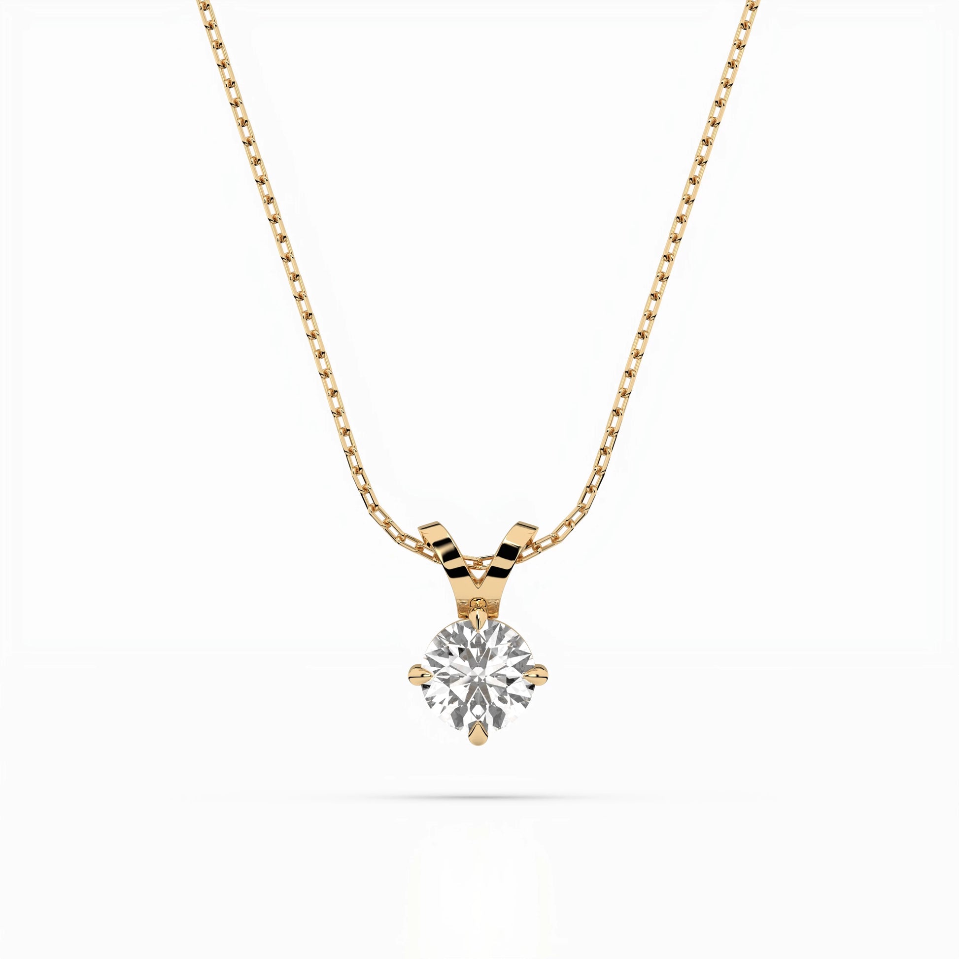 Solitaire Necklace (Round), 0.4 ct — 104-10037(4.7)