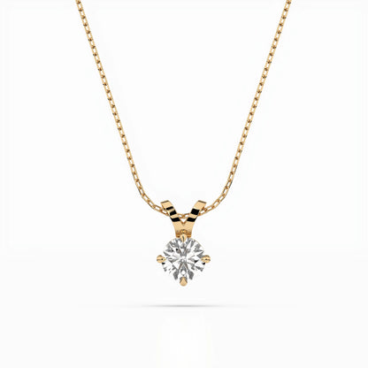Solitaire Necklace (Round), 0.4 ct — 104-10037(4.7)