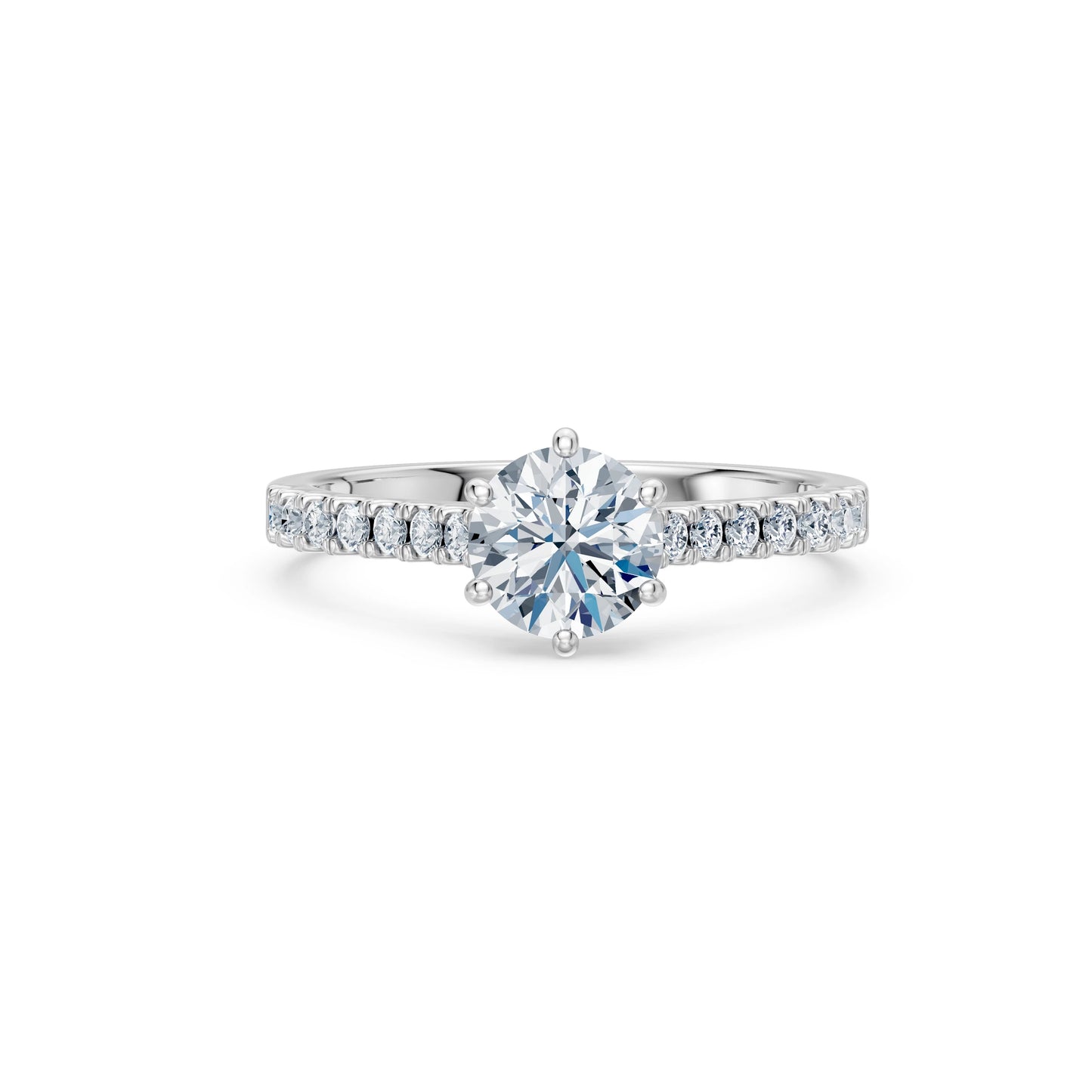 Round Brilliant Diamond Pave Eternity Ring 1.0ct by Qutahia Jewellery