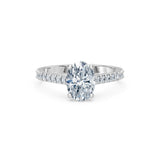 Oval Lab Grown Diamond Slim Pave Eternity Ring 1.5ct by Qutahia Jewellery