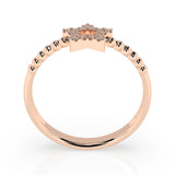 Minimalist Diamond Ring Round 0.09ct by Qutahia Jewellery