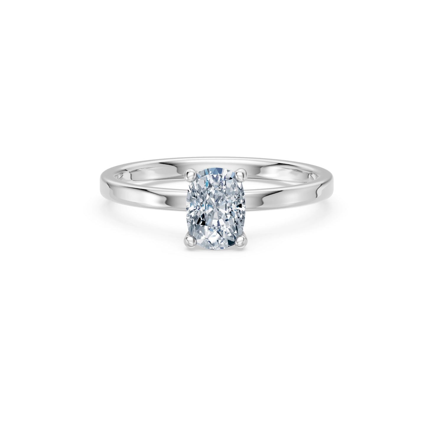 Cushion Lab Grown Diamond Solitaire Engagement Ring 1.0ct by Qutahia Jewellery