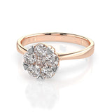 Illusion Diamond Ring Round 0.15ct by Qutahia Jewellery