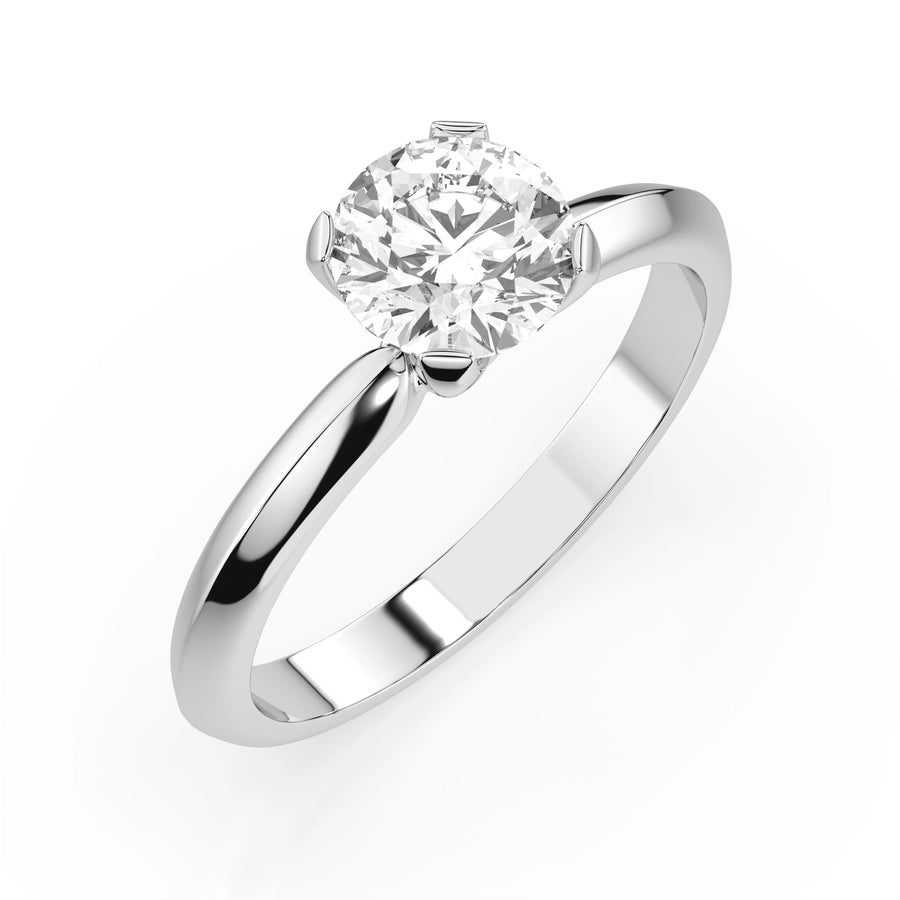 Solitaire Diamond Ring Round 0.7ct by Qutahia Jewellery