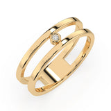 Minimalist Diamond Ring Round 0.02ct by Qutahia Jewellery