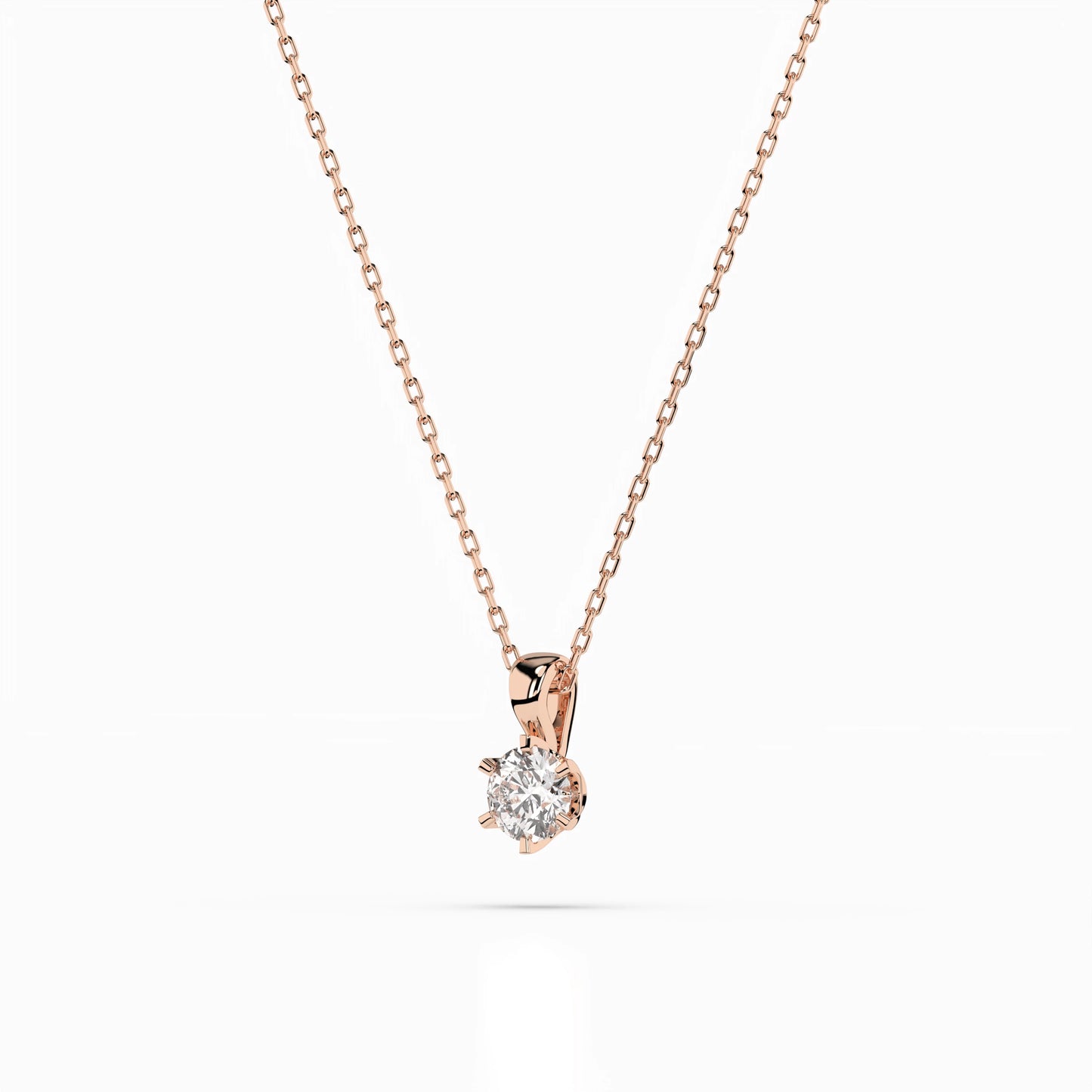 Solitaire Necklace (Round), 0.2 ct — 104-10004(3.7)