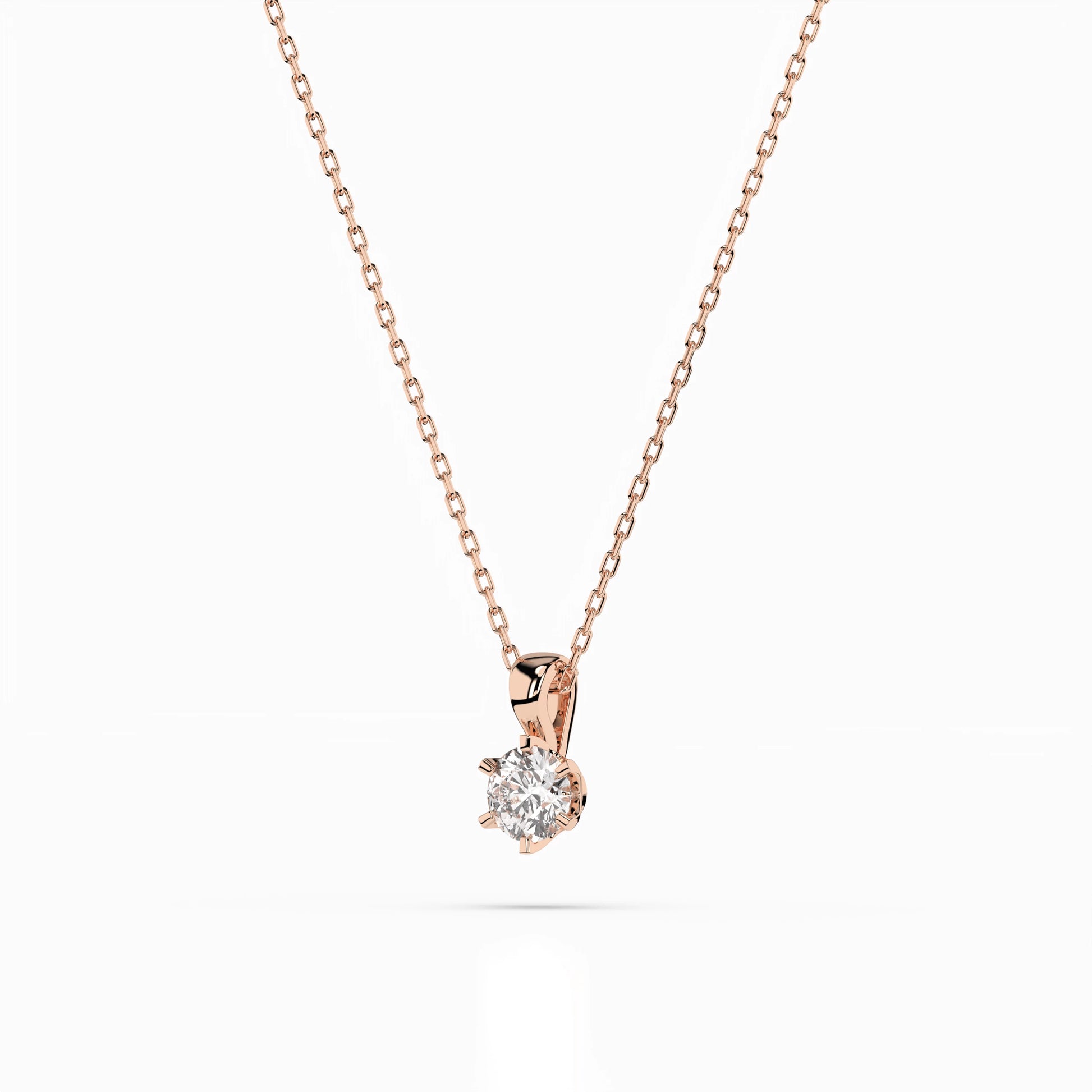 Solitaire Necklace (Round), 0.2 ct — 104-10004(3.7)