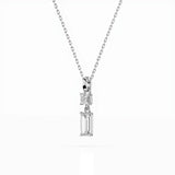 Diamond Pendant Necklace Baguette 0.1ct by Qutahia Jewellery