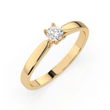 Solitaire Diamond Ring Round 0.15ct by Qutahia Jewellery