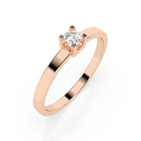 Solitaire Diamond Ring Round 0.1ct by Qutahia Jewellery