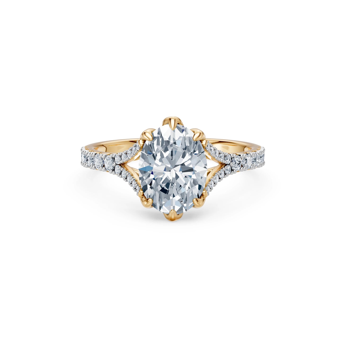 Oval Lab Grown Diamond Micro Pave Eternity Ring 2.0ct by Qutahia Jewellery