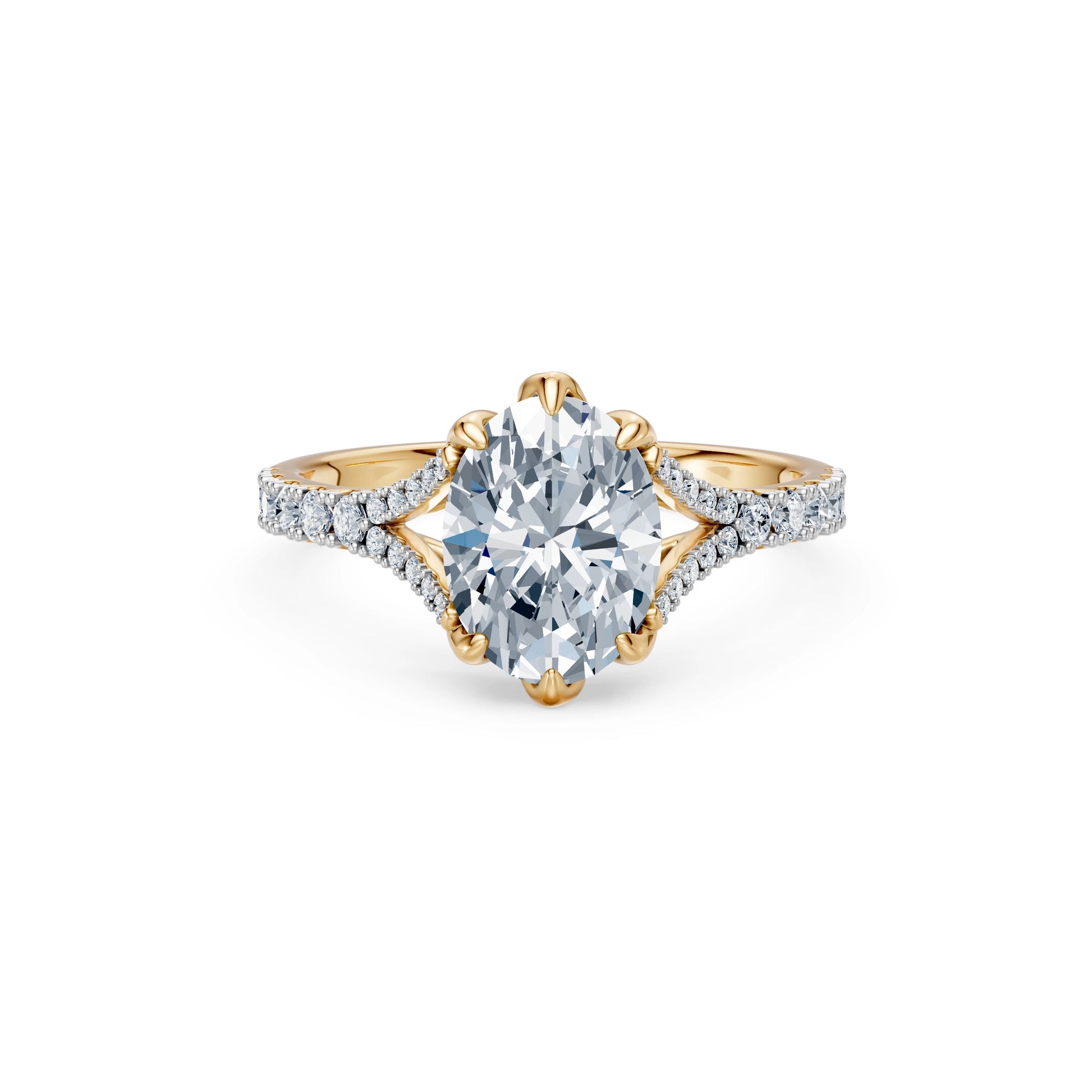 Oval Lab Grown Diamond Micro Pave Eternity Ring 2.0ct by Qutahia Jewellery
