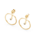 Small Diamond Earrings Round Brilliant 0.06ct by Qutahia Jewellery
