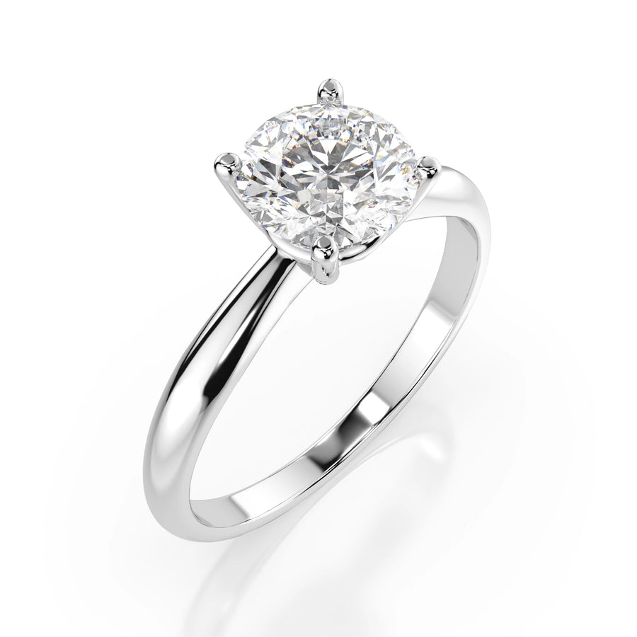 Solitaire Diamond Ring Round 1.0ct by Qutahia Jewellery