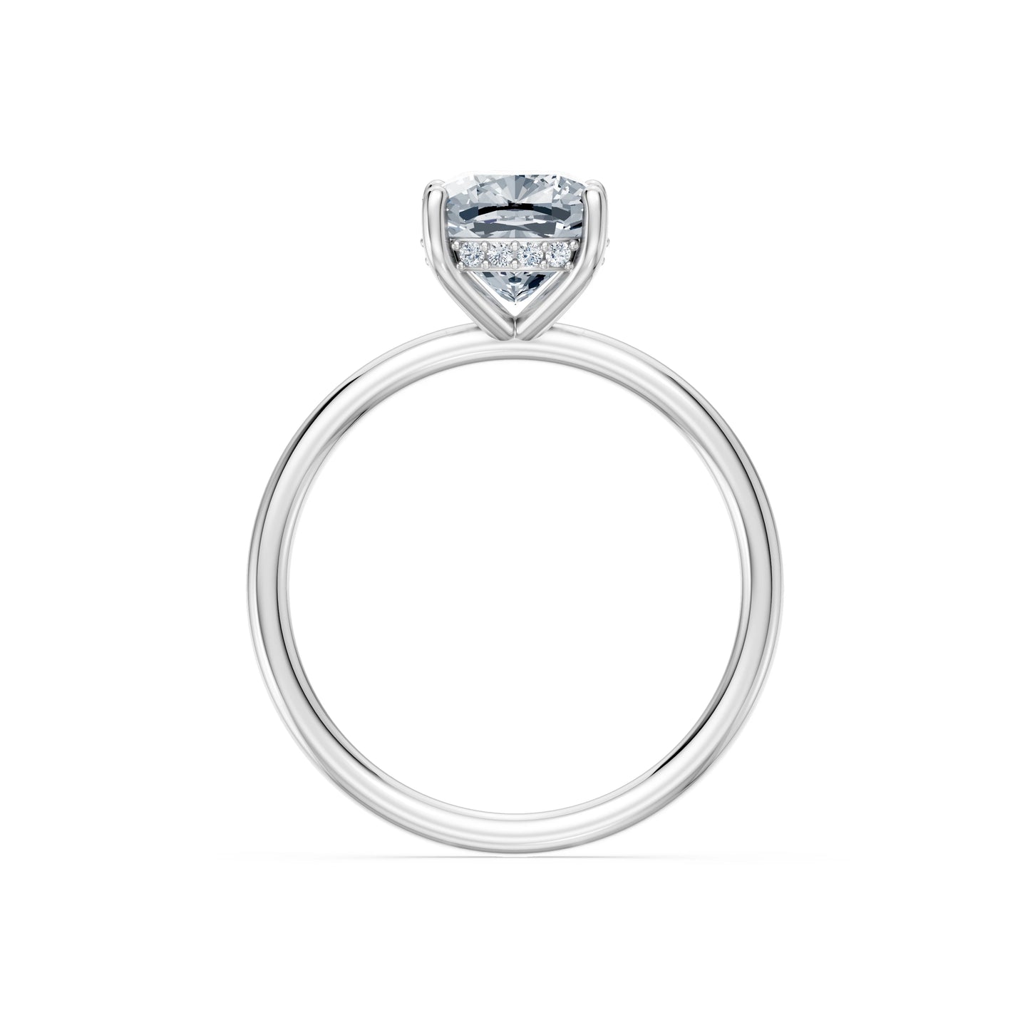 Cushion Lab Grown Diamond Micro Pave Engagement Ring 2.0ct by Qutahia Jewellery