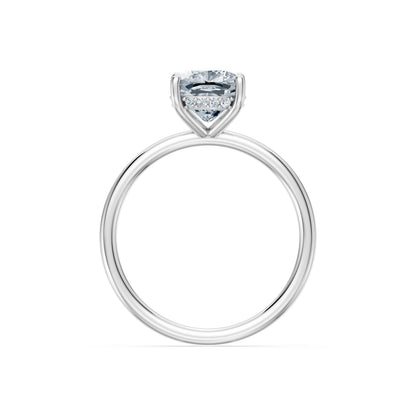 Cushion Lab Grown Diamond Micro Pave Engagement Ring 2.0ct by Qutahia Jewellery