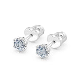 Diamond Stud Earrings Round Brilliant 0.6ct by Qutahia Jewellery