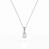 Diamond Pendant Necklace Pear 0.3ct by Qutahia Jewellery