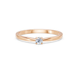 Solitaire Diamond Ring Round Brilliant 0.1ct by Qutahia Jewellery