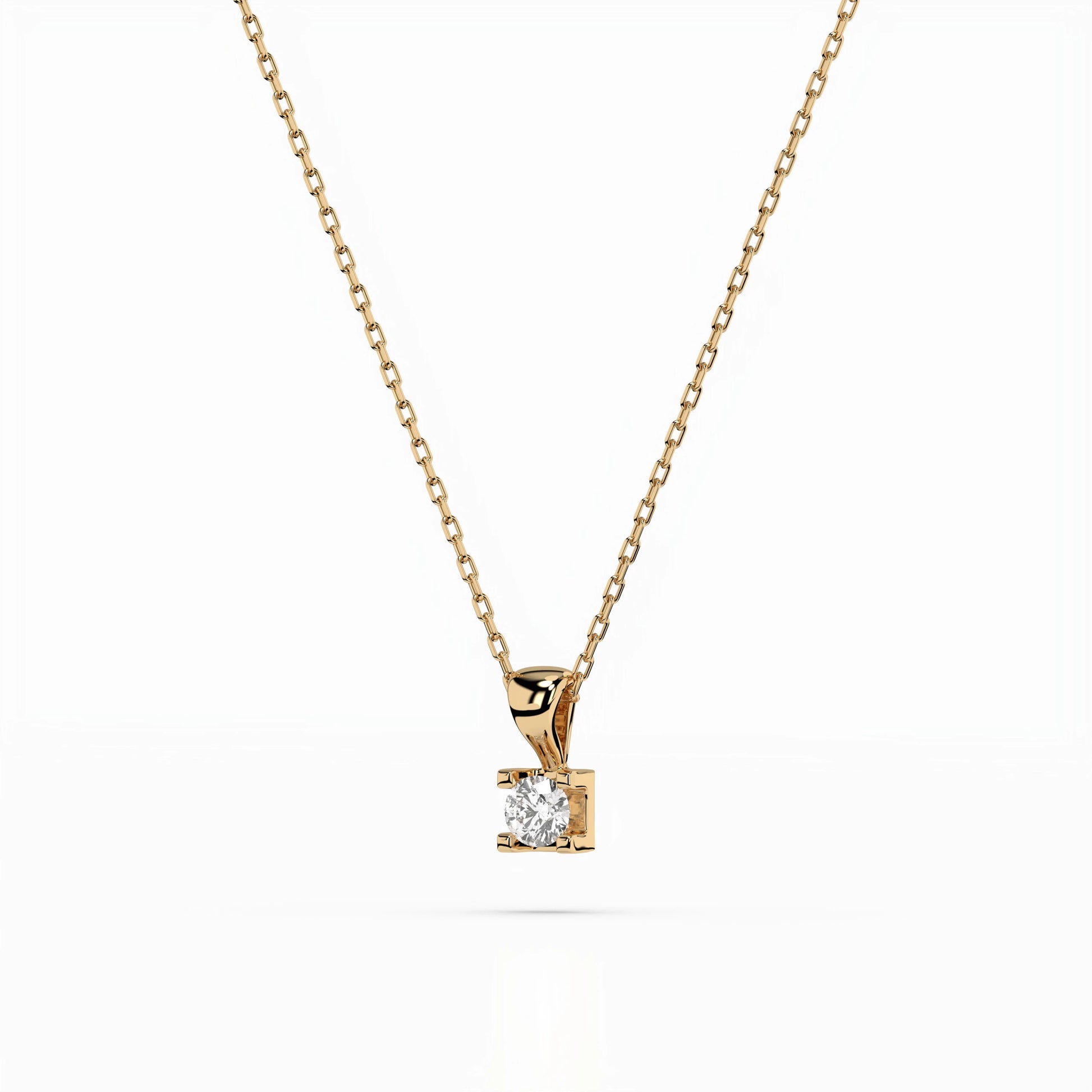 Solitaire Necklace (Round), 0.15 ct — 104-10013(3.4)