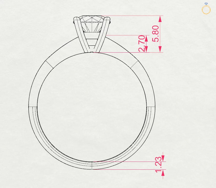 Solitaire Ring (Round), 0.5 ct — 101-10021(5.1)