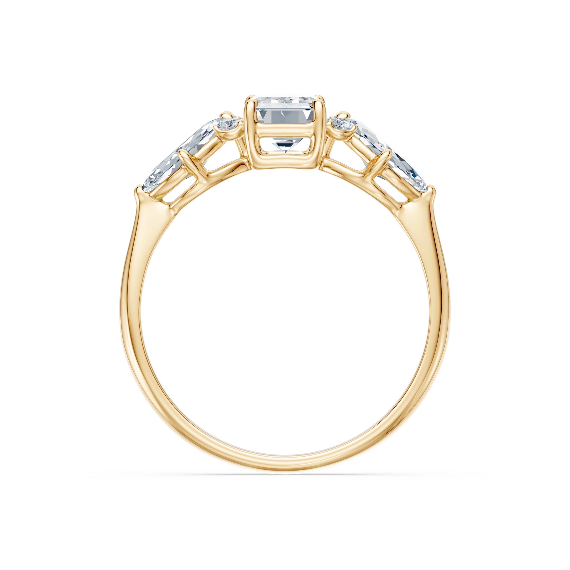 Emerald Lab Grown Diamond Side Stone Eternity Ring 1.0ct by Qutahia Jewellery