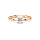 Solitaire Diamond Ring Princess 0.3ct by Qutahia Jewellery