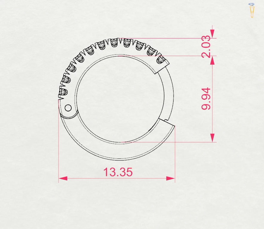 Eternity Earring (Round), 0.22 ct — 102-10109(1.3)