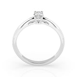 Solitaire Diamond Ring Oval 0.3ct by Qutahia Jewellery