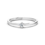 Solitaire Diamond Ring Round 0.1ct by Qutahia Jewellery
