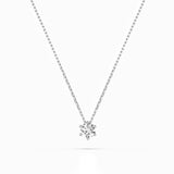 Diamond Pendant Necklace Round 0.1ct by Qutahia Jewellery