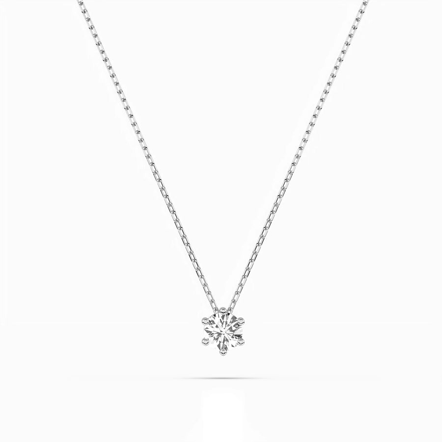 Diamond Pendant Necklace Round 0.1ct by Qutahia Jewellery