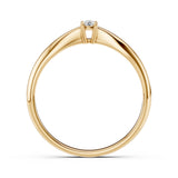 Solitaire Diamond Ring Round 0.06ct by Qutahia Jewellery