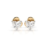 Diamond Stud Earrings Heart 0.6ct by Qutahia Jewellery