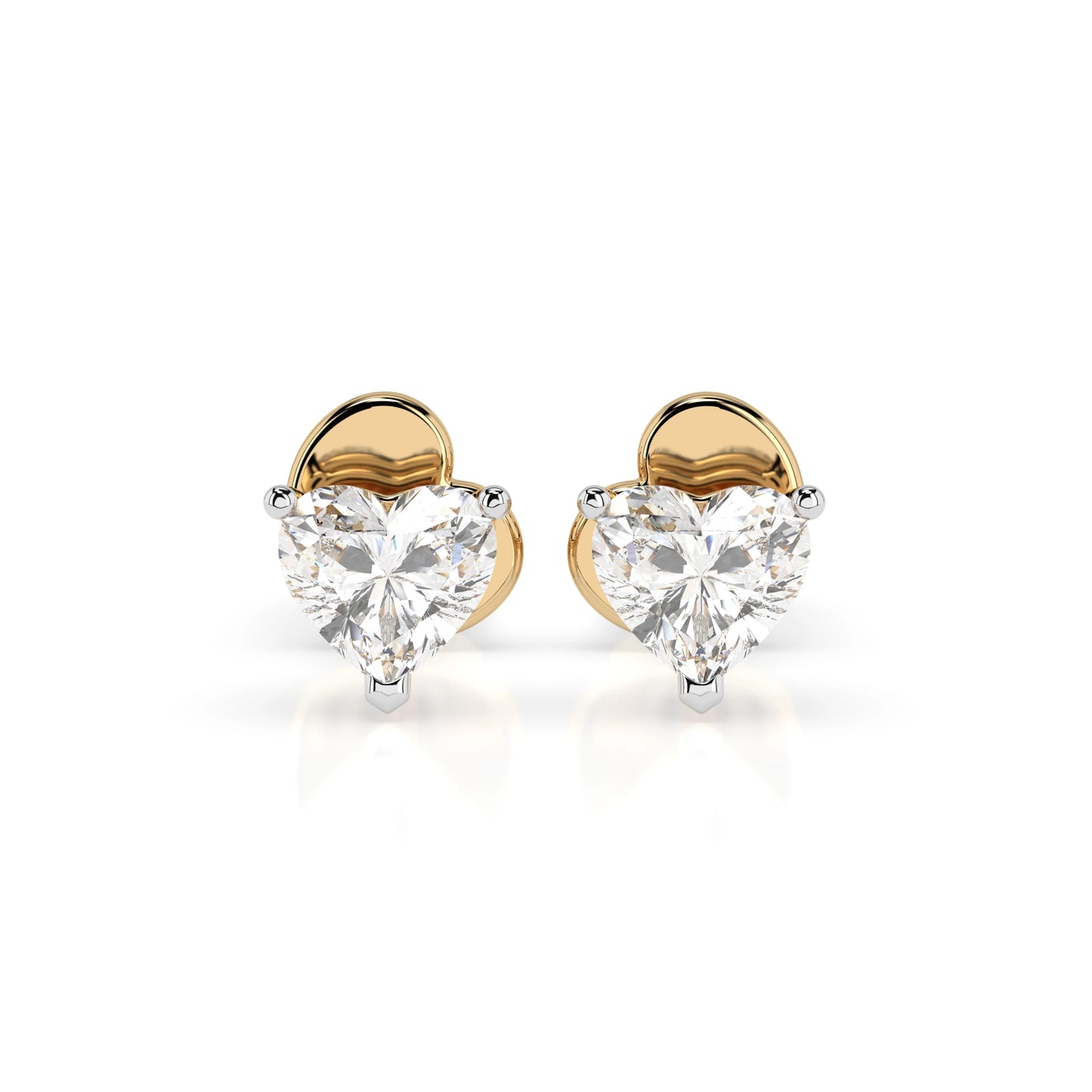 Solitaire Butterfly Earring (Heart), 0.6 ct — 102-10190(0.30)HRT