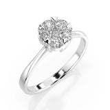 Illusion Diamond Ring Round 0.1ct by Qutahia Jewellery